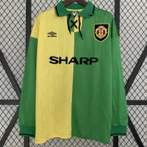 1992 Man Utd Away Long Sleeve Retro Soccer Jersey (长袖)