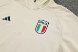 23-24 Italy Beige Hoodie Jacket Tracksuit