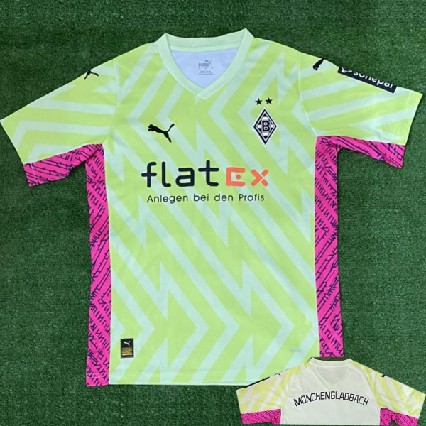 23-24 Monchengladbach Fluorescent  Yellow GoalKeeper Soccer Jersey
