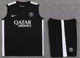 23-24 PSG Black Tank top and shorts suit (白边)