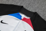 23-24 BAR Light Grey Kids Half Pull Tracksuit #E727(童装) (半拉链)(领口红蓝)