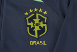 23-24 Brazil Royal blue Green Half Pull Tracksuit (半拉链)