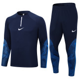 2023 NK Royal Blue Half Pull Tracksuit #2330 (半拉链)