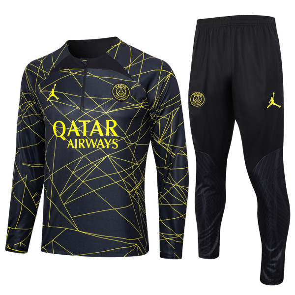 23-24 PSG Jordan Black Half Pull Tracksuit #B721(半拉链)