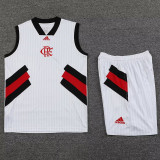 23-24 Flamengo Casual Classic White Tank top and shorts suit