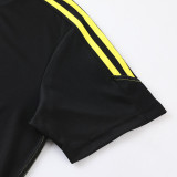 2023 AD02 Black Yellow Short-sleeved Trouser Suit