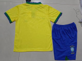 22-23 Brazil Home World Cup Kids Soccer Jersey