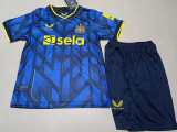 23-24 Newcastle Third Kids Soccer Jersey 带袖广告
