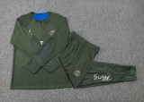 23-24 PSG Jordan Dark Green Half Pull Tracksuit #B784(半拉链)
