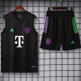 23-24 Bayern Black Tank top and shorts suit