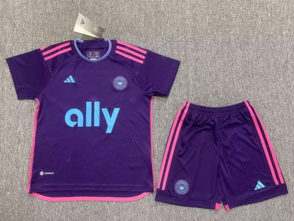23-24 CHarlotte FC Away Kids Soccer Jersey
