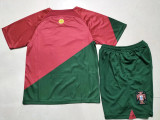 22-23 Portugal Home World Cup Kids Soccer Jersey