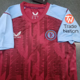 23-24 Aston Villa Home Kids Soccer Jersey
