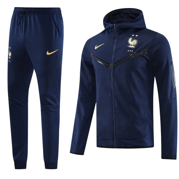 23-24 France Royal Blue Hoodie Jacket Tracksuit #02