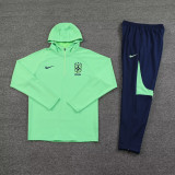 23-24 Brazil Fluorescent Green Hoodie Jacket Tracksuit