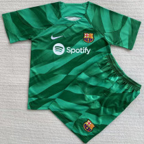 23-24 BAR Green GoalKeeper Kids Soccer Jersey