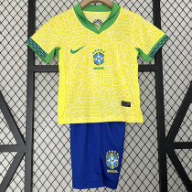 24-25 Brazil Home Kids Soccer Jersey