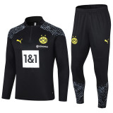 23-24 Dortmund Black Half Pull Tracksuit (半拉链)