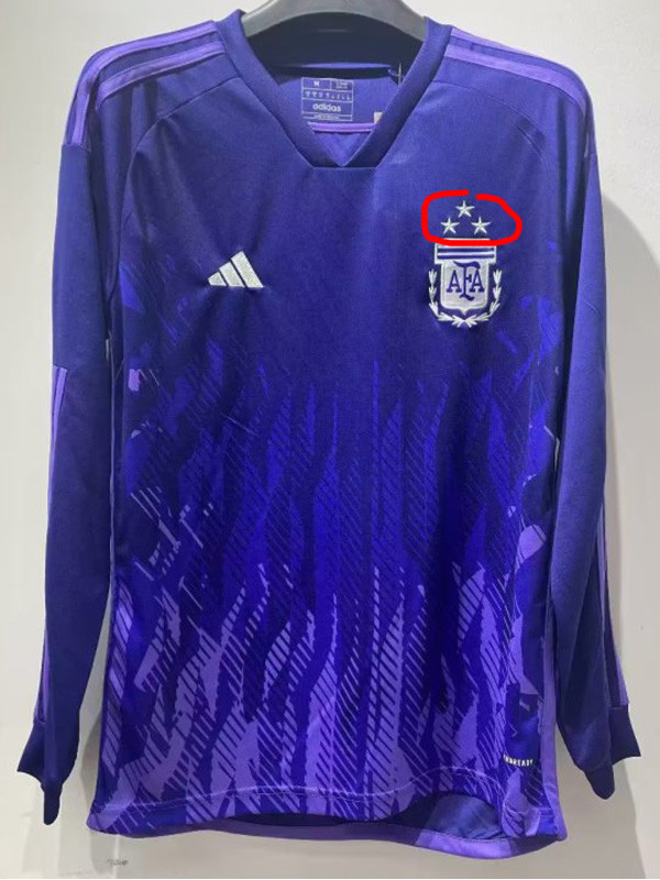 22-23 Argentina Away 3 Stars Long Sleeve Soccer Jersey (长袖) 三星