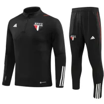 23-24 Sao Paulo Black Half Pull Tracksuit (半拉链)
