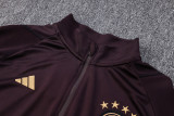 23-24 Germany Dark Brown Kids Half Pull Tracksuit #E687 (童装) (半拉链)