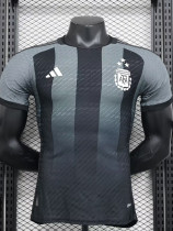 23-24 Argentina Black Grey Special Edition Player Version Soccer Jersey (黑灰条紋)