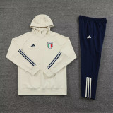 23-24 Italy Beige Hoodie Jacket Tracksuit