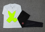 23-24 PSG Jordan Light Gray Half Pull Tracksuit #B780(半拉链)(袖子荧光绿)
