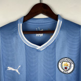 23-24 Man City Home Long Sleeve Soccer Jersey (长袖)