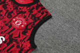 23-24 Man Utd Red Black Tank top and shorts suit