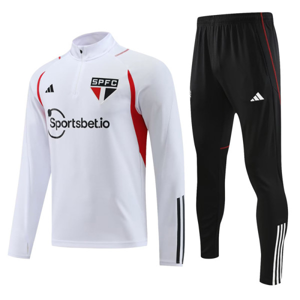 23-24 Sao Paulo White Half Pull Tracksuit (半拉链)
