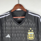 2023 Argentina Black GoalKeeper Long Sleeve Soccer Jersey (长袖)
