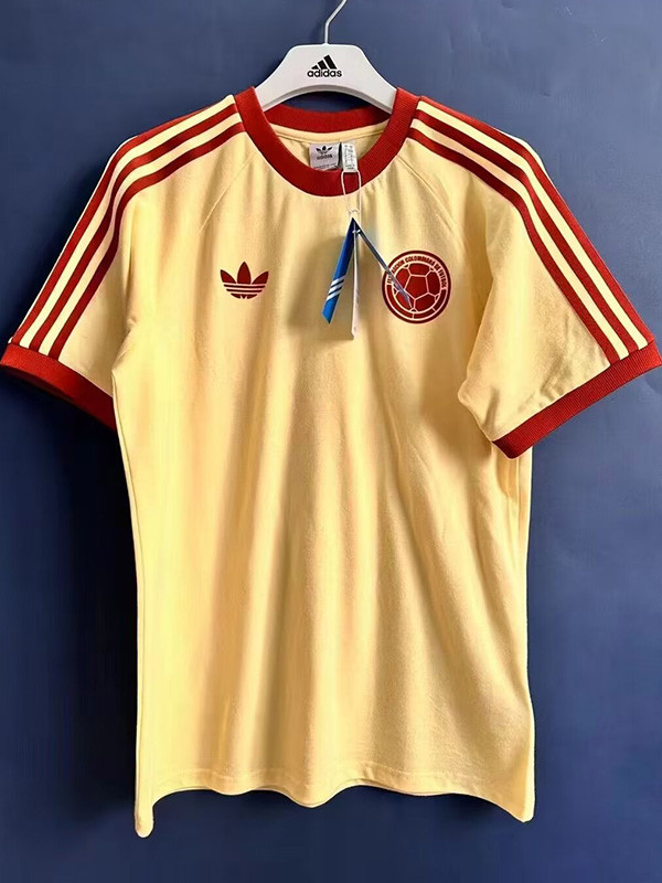 2024 Colombia Yellow Casual Retro EditionT-Shirts (Pure Cotton)