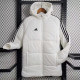 23-24 AD White Hooded Cotton Coat Black Edge (黑色边) 棉衣