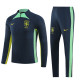 23-24 Brazil Royal blue Green Half Pull Tracksuit (半拉链)