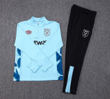 23-24 West Ham Light Blue Half Pull Tracksuit (半拉链)