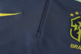23-24 Brazil Royal blue Green Half Pull Tracksuit (半拉链)