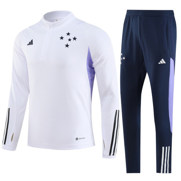 23-24 Cruzeiro White Half Pull Tracksuit (半拉链)