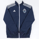 2023 Vancouver Whitecaps Dark Blue & White Double Sided Windbreaker (双面风衣)(刺绣)