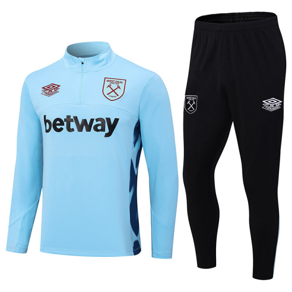 23-24 West Ham Light Blue Half Pull Tracksuit (半拉链)