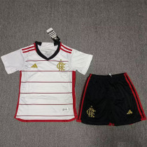 23-24 Flamengo Away Kids Soccer Jersey
