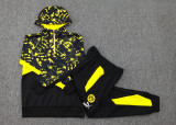 23-24 Dortmund Black Hoodie Jacket Tracksuit #F542