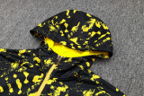 23-24 Dortmund Black Hoodie Jacket Tracksuit #F542