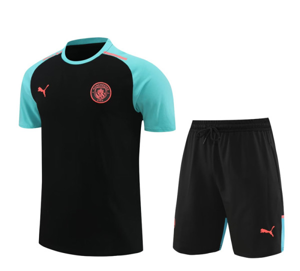 24-25 Man City Black Training Short Suit (100%Cotton)纯棉