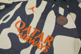 23-24 PSG Jordan Cream Color Grey Half Pull Tracksuit (半拉链)