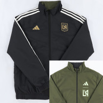 23-24 Los Angeles Black & Green Double Sided Windbreaker (双面风衣)白色边