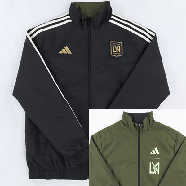 23-24 Los Angeles Black & Green Double Sided Windbreaker (双面风衣)白色边