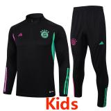 23-24 Bayern Black Kids Half Pull Tracksuit #E707(童装) (半拉链)