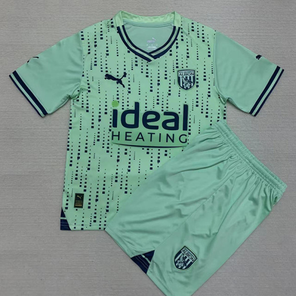 23-24 West Brom Away Kids Soccer Jersey