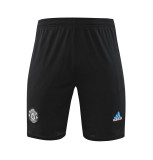 23-24 Man Utd Black Training Shorts Pants (蓝边）
